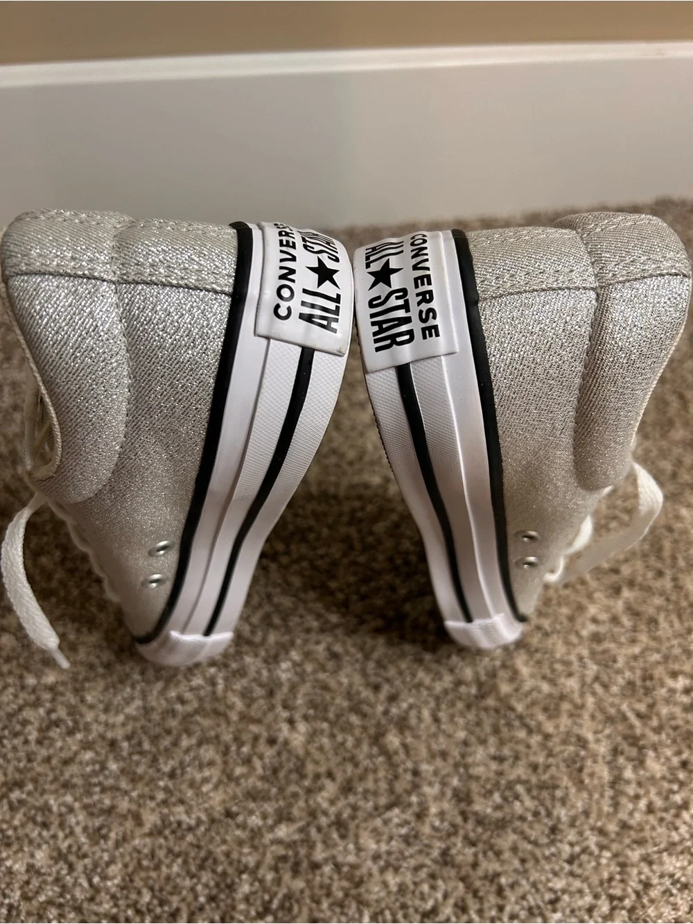 NWT Converse CTAS Street Slip Barely Grey Silver Metallic Sneakers Size 4 Kids